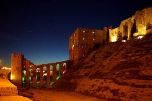 citadel at the dusk, aleppo, syria